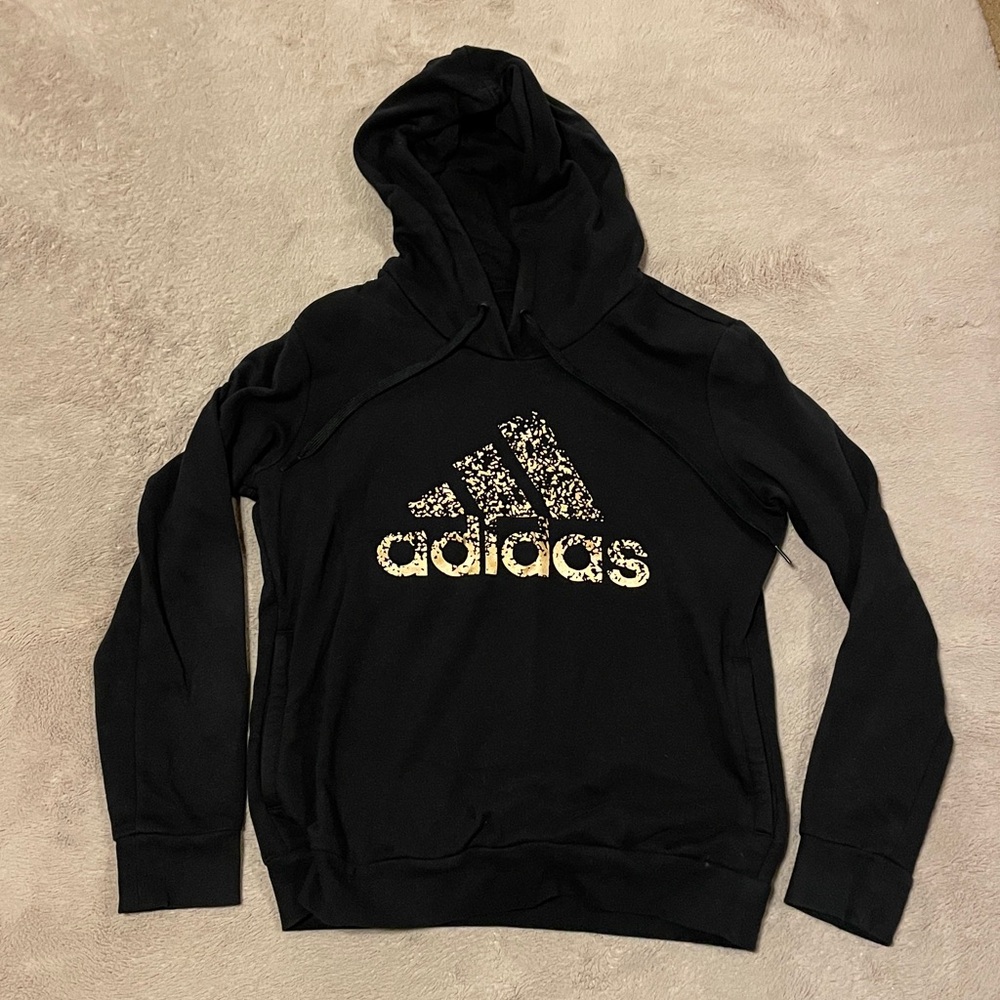 Adidas Black Hoodie with White Logo